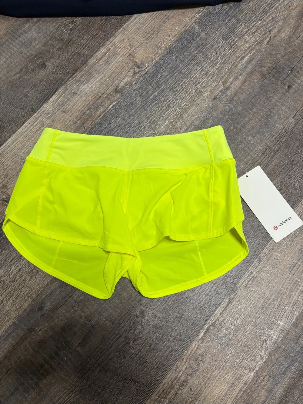 lululemon athletica Neon Yellow Athletic speed up shorts